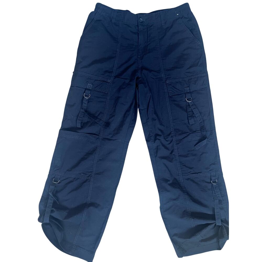 Aeropostale Convertible Cargo Pant Womens Medium Black Paratrooper Y2K Baggy